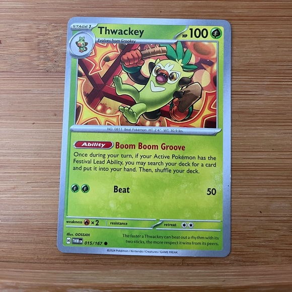 Thwackey Pokémon Card Sv 06 Twilight Masquerade Common Card - Picture 1 of 14
